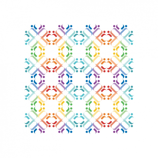 Kolorowy wzór geometryczny haftowany ręcznie